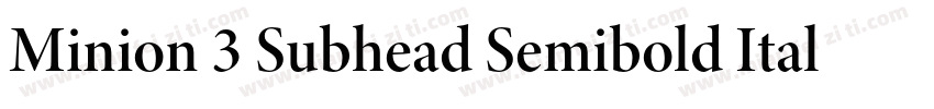 Minion 3 Subhead Semibold Italic字体转换